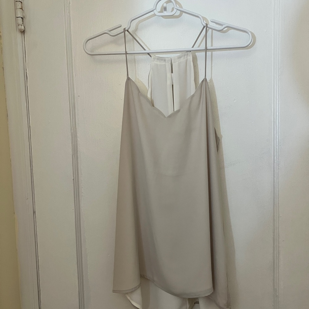 Express Tan Sleeveless V-Neck Slip Top
